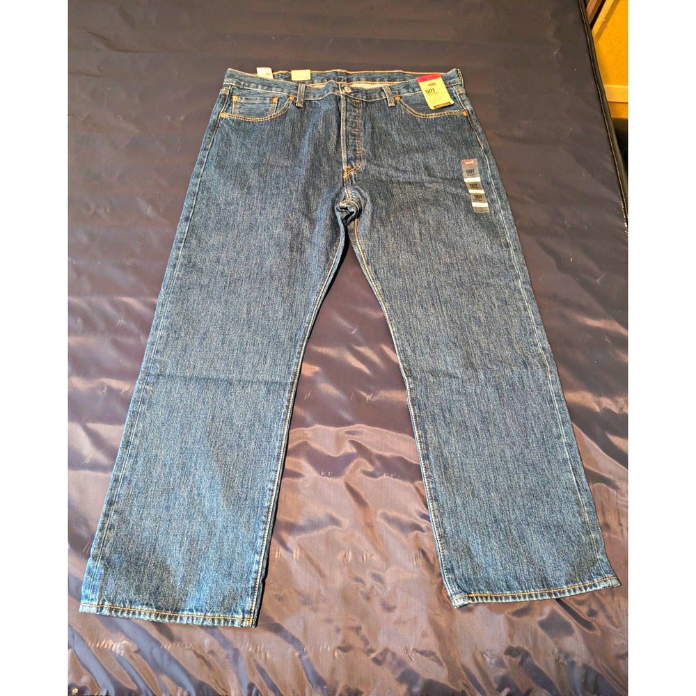 Levis Mens 501 Original Jeans Straight Leg Regular Fit Blue Denim 40x30 NWT